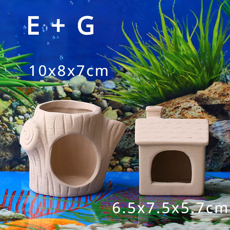 Clay Aquarium Decoration Ceramics Fish Tank Landscaping