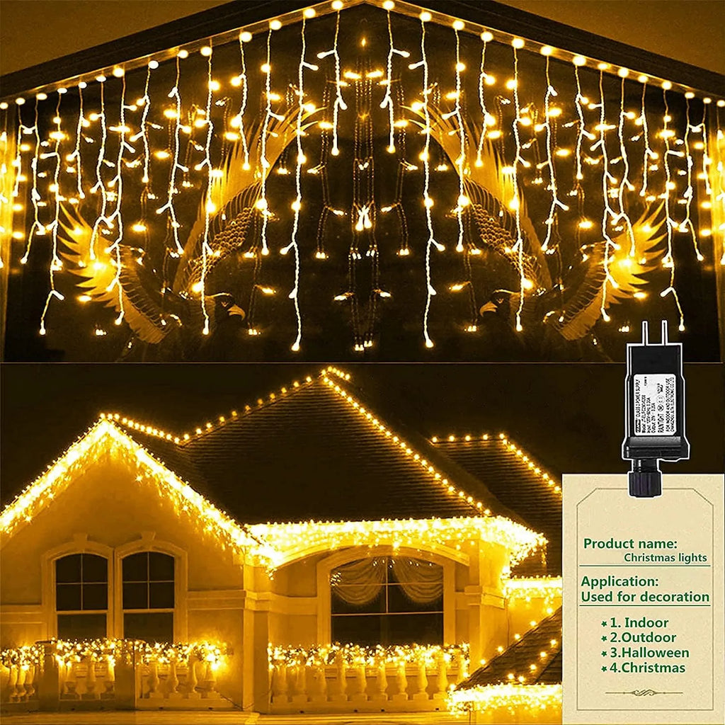Christmas Festoon Led Icicle Curtain Lights