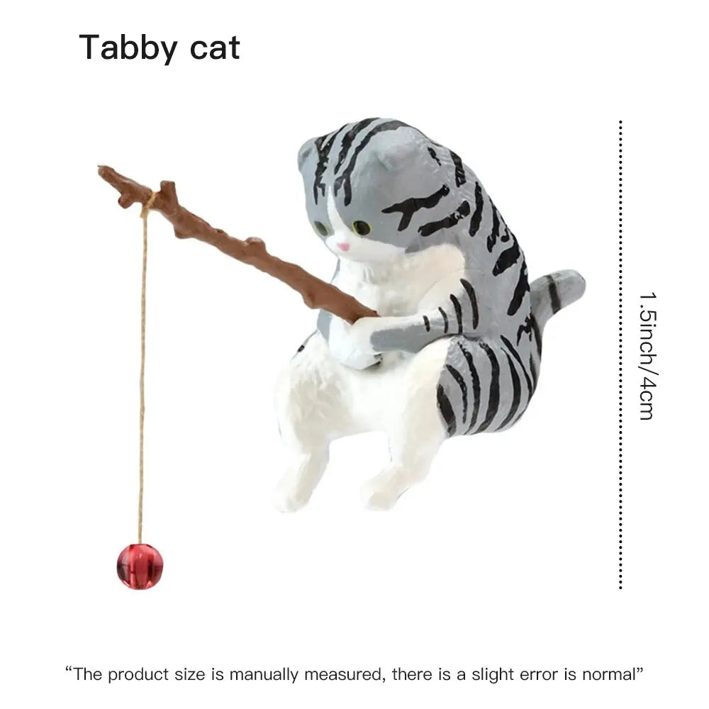 Fish Tank Fishing Cat Ornaments