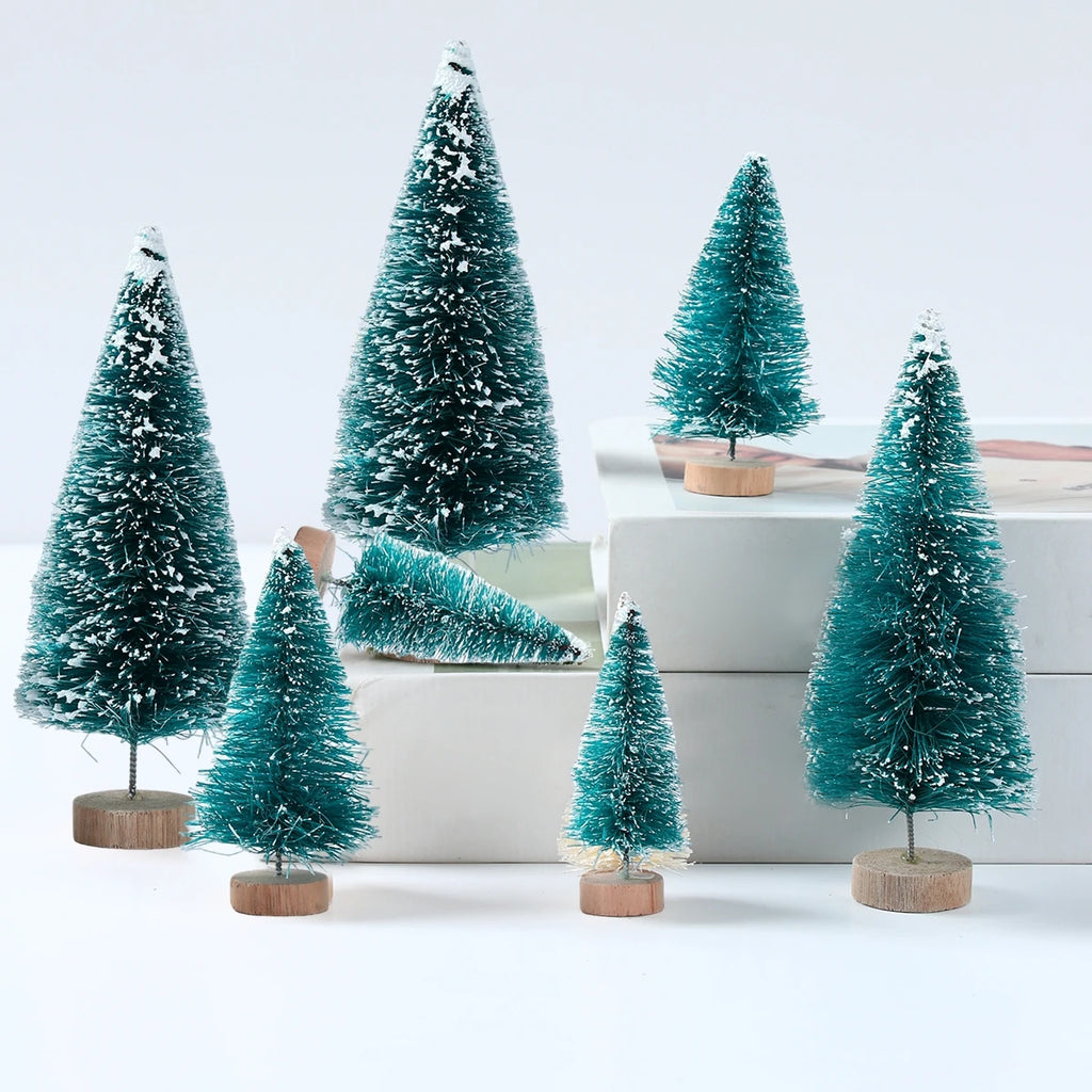 Mini Wooden Christmas Tree Ornament Decor
