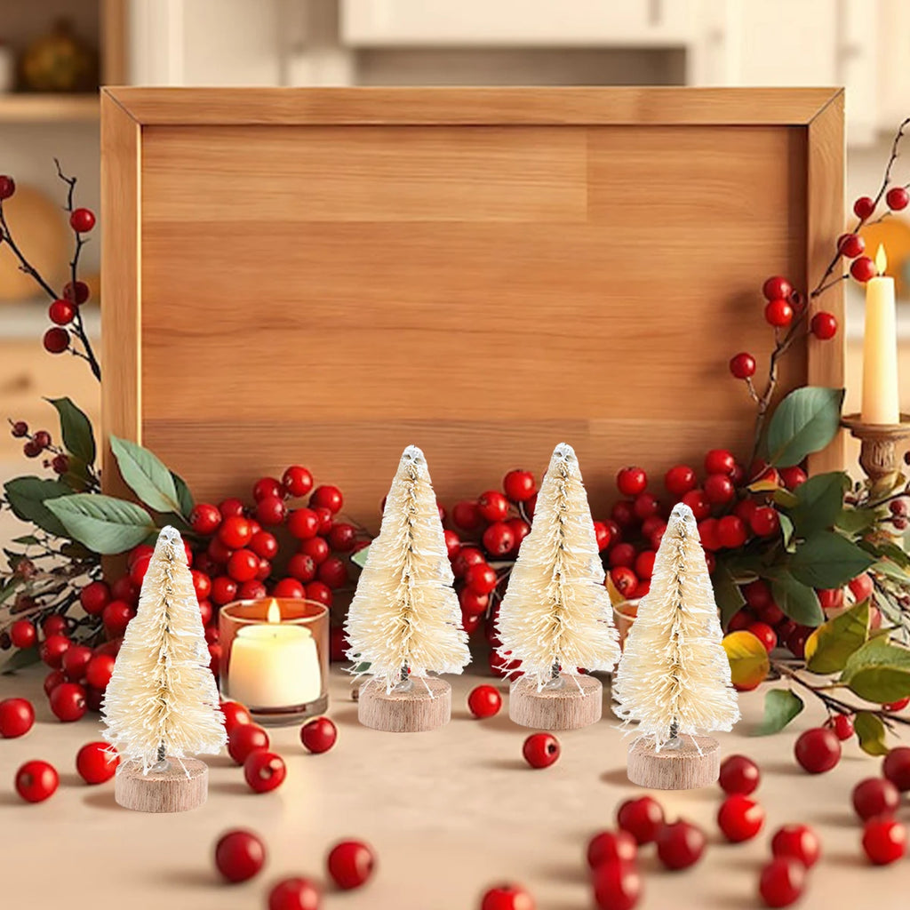 Mini Wooden Christmas Tree Ornament Decor