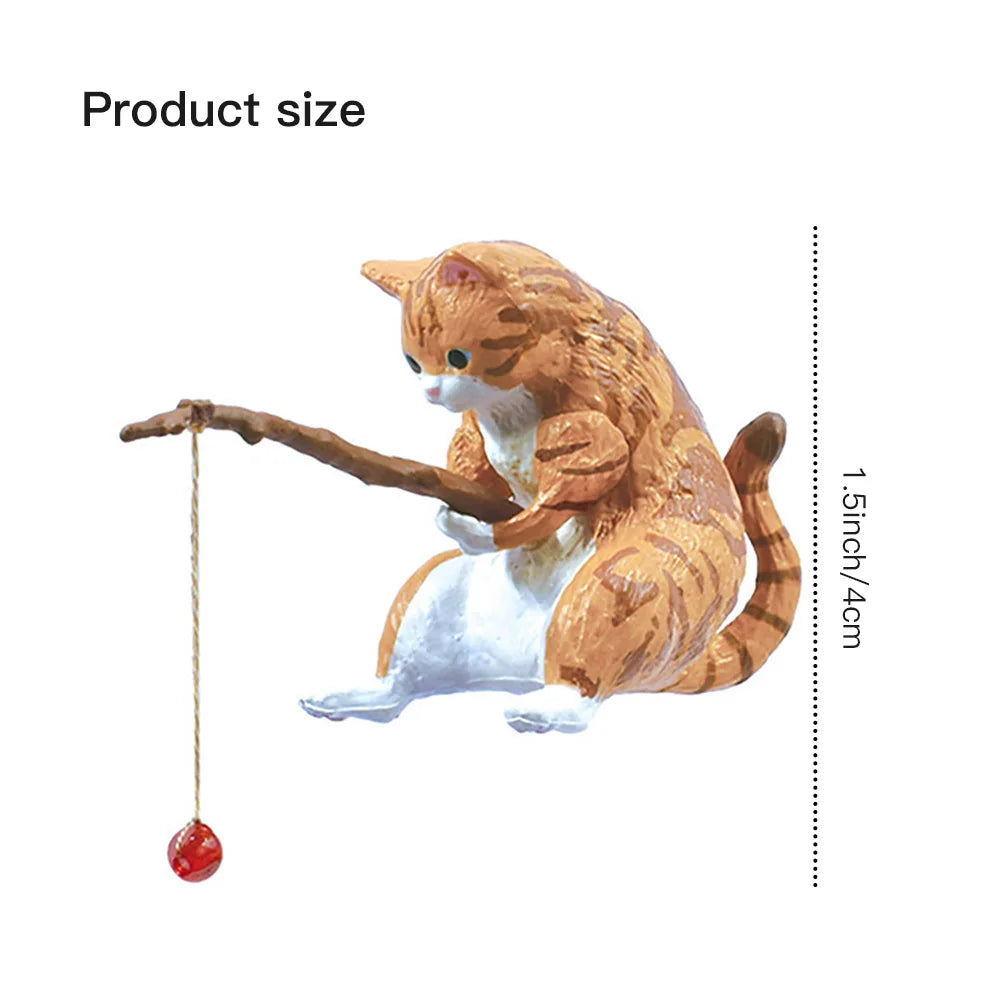 Fish Tank Fishing Cat Ornaments