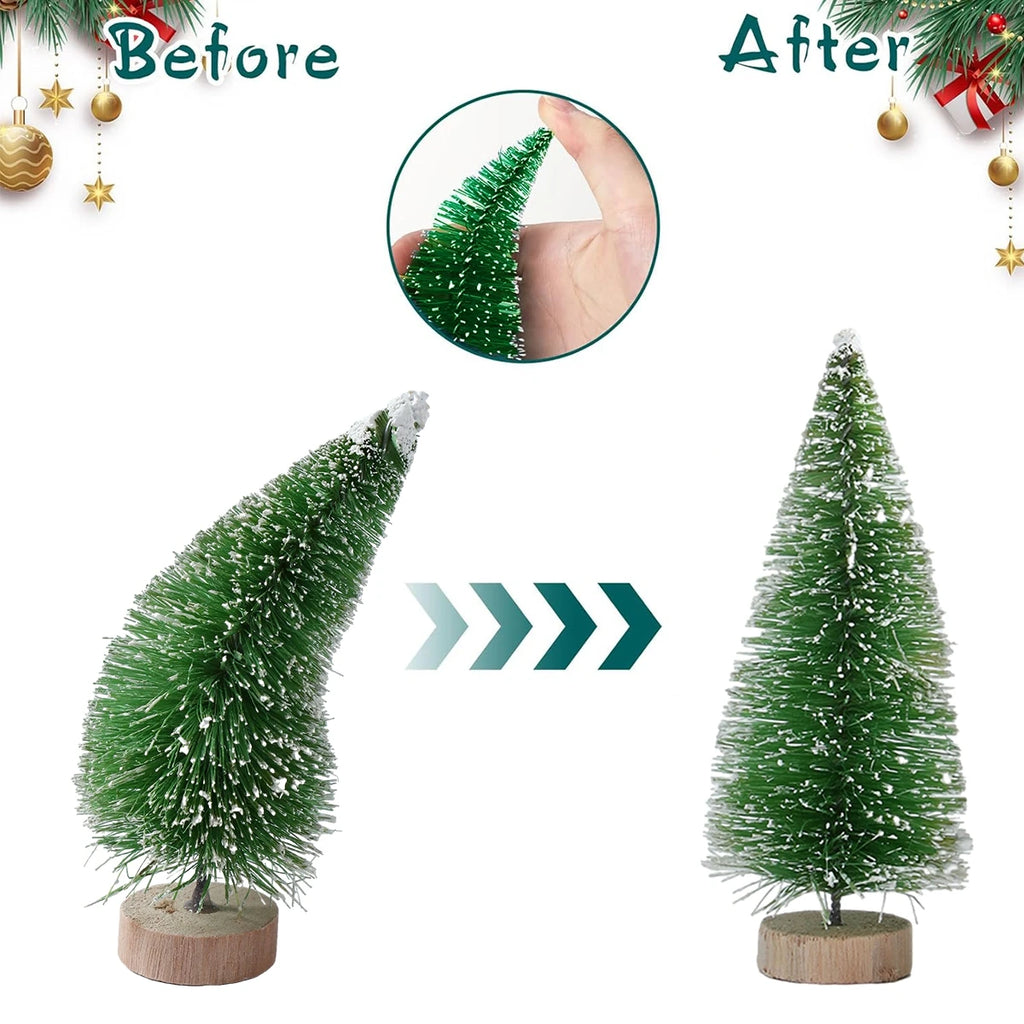 Mini Wooden Christmas Tree Ornament Decor