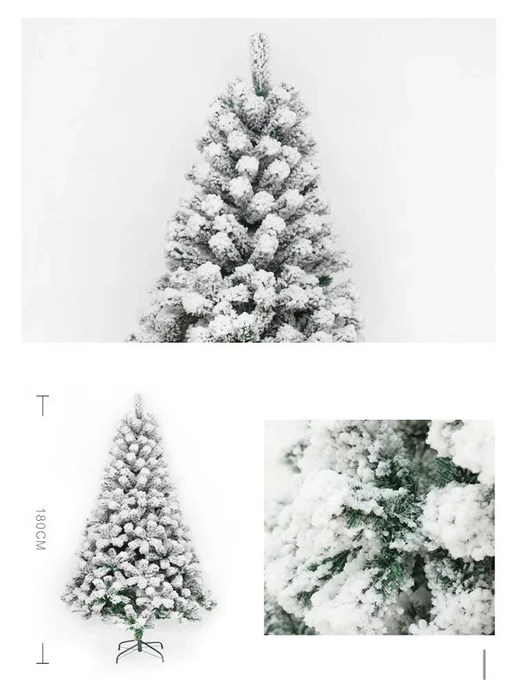 Snow Velvet Metal Base Artificial Christmas Tree