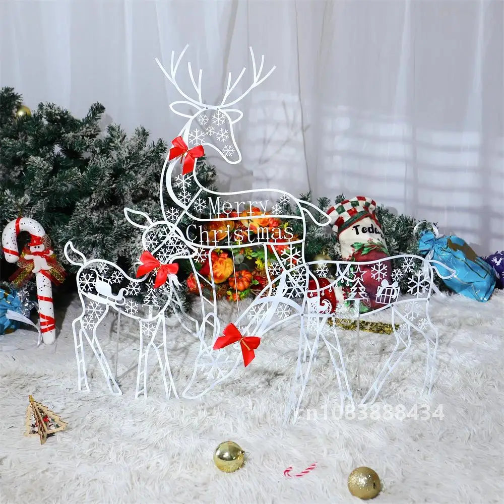 Original Lighted Deer Reindeer Family Lighted Deer Christmas Decor With Led Lights Light