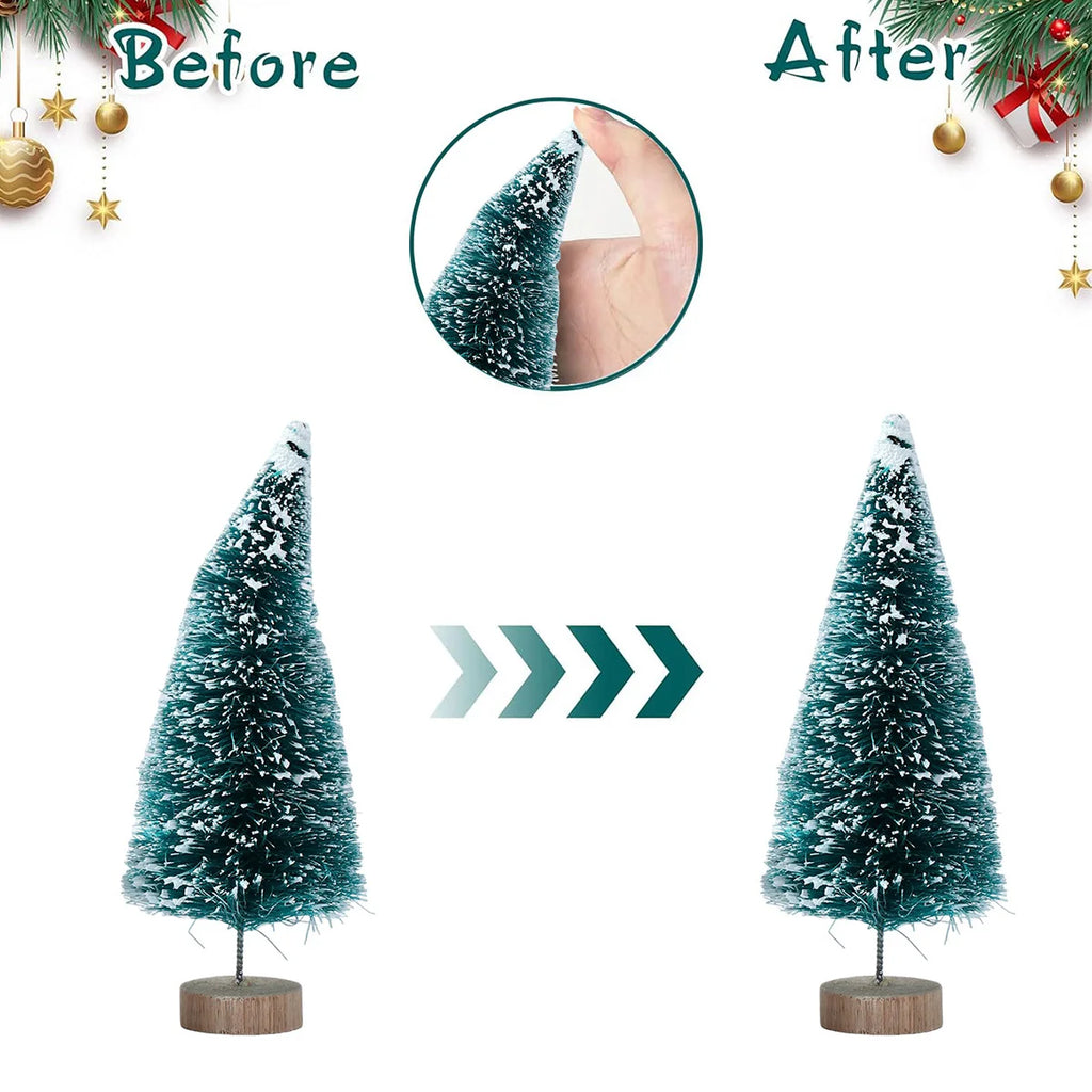 Mini Wooden Christmas Tree Ornament Decor