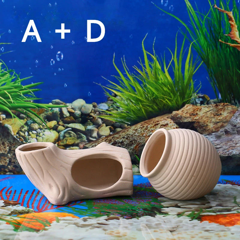 Clay Aquarium Decoration Ceramics Fish Tank Landscaping