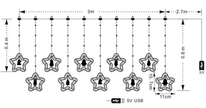 Christmas Lights String Star