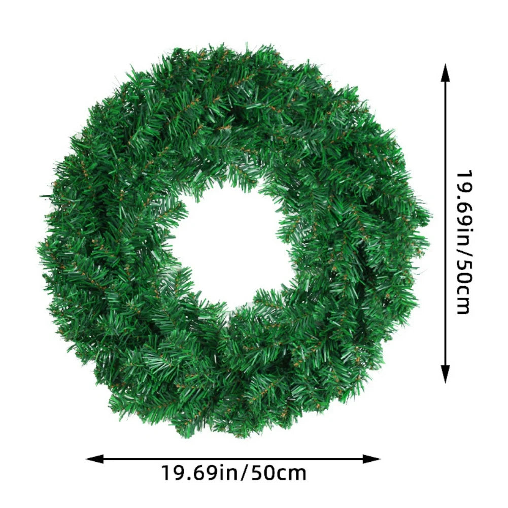 Artificial Green Christmas Ribbon Wreath Fall Wreath for Front Door