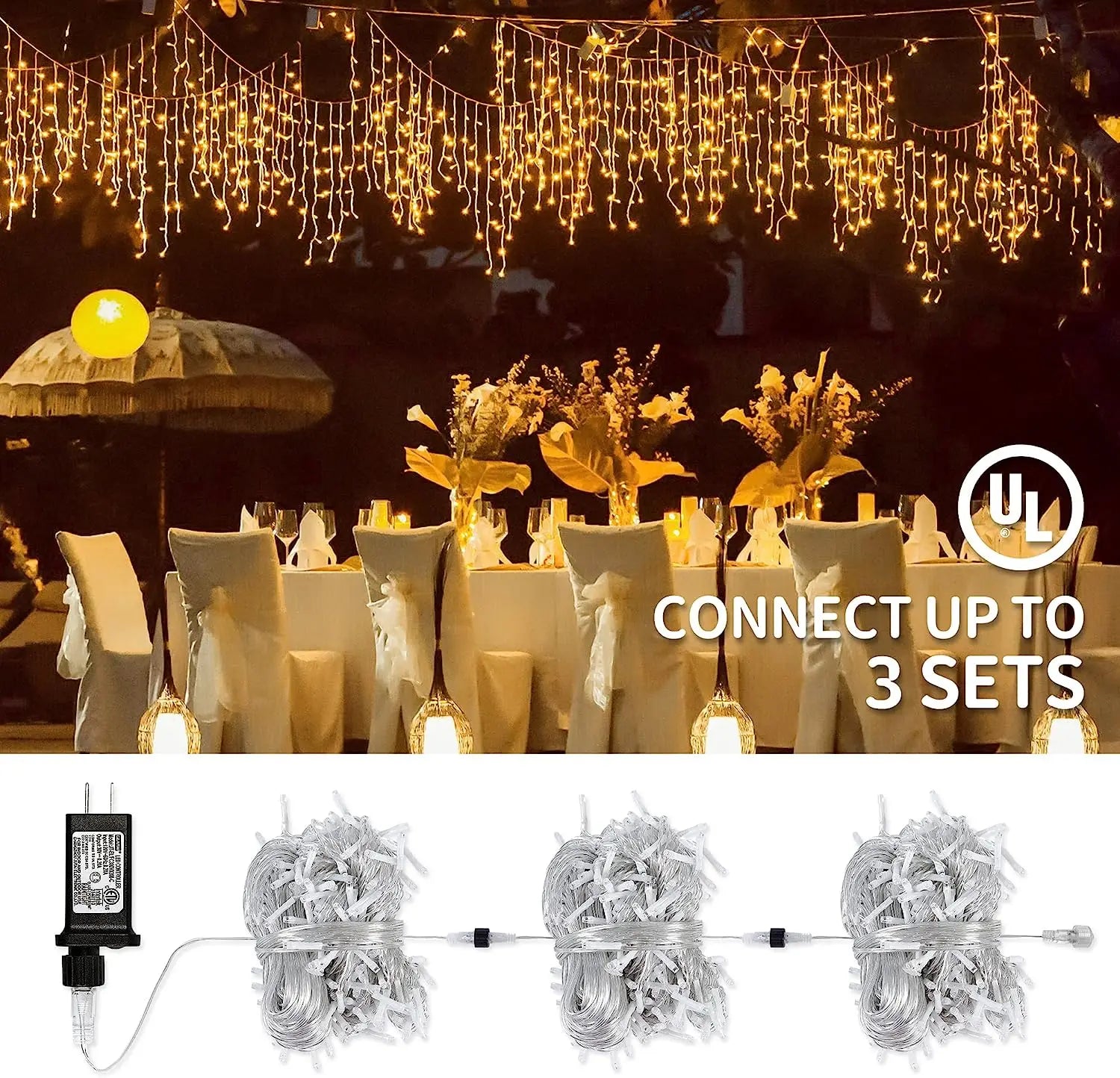 Christmas Festoon Led Icicle Curtain Lights