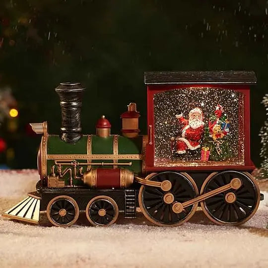 Crystal Ball Ornaments LED Lights Train Santa Claus Merry Christmas Decoration