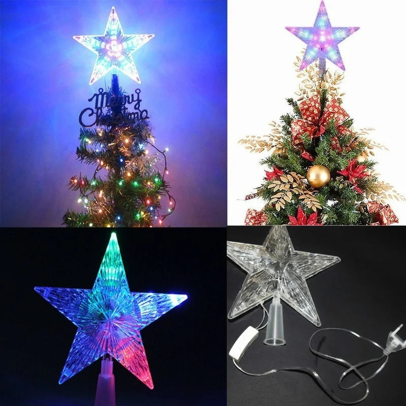 Christmas Color Changing Star Shiny Rotating Light Party LED Lamp