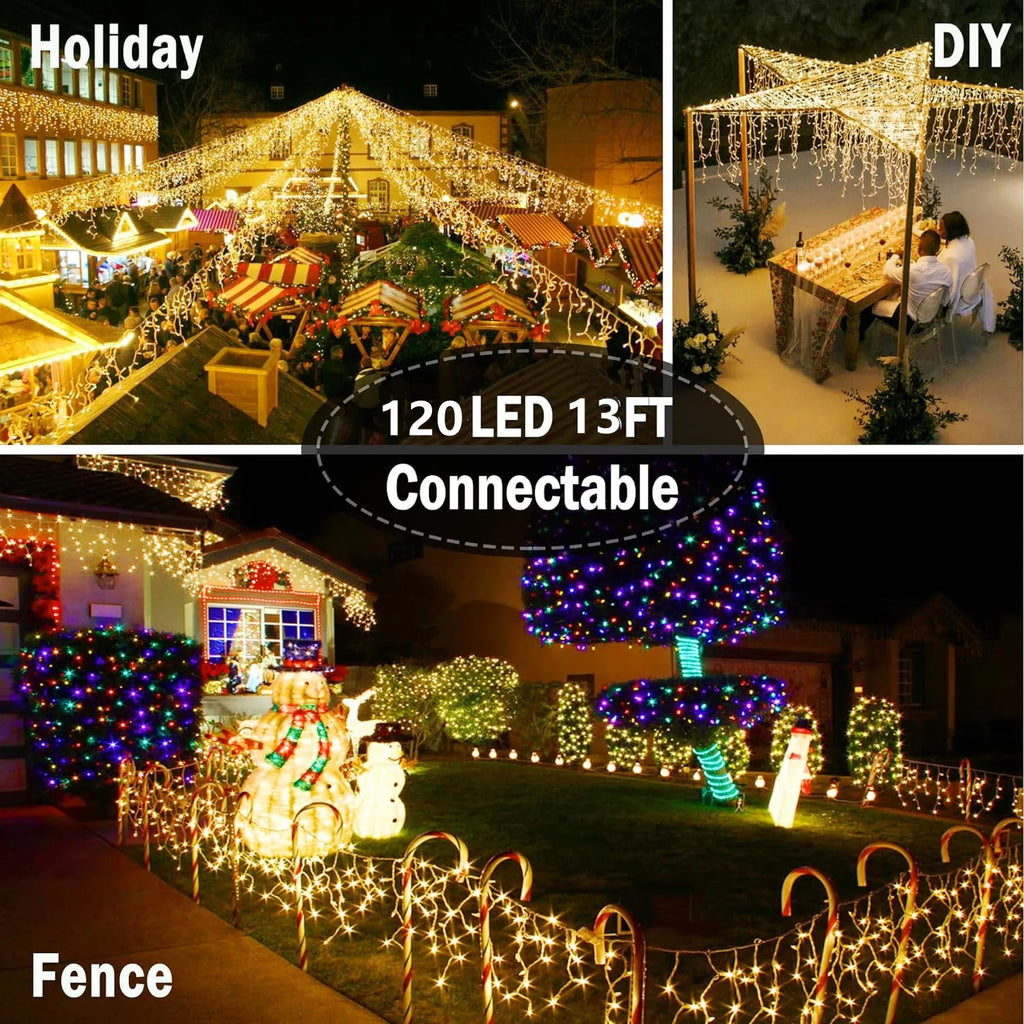 Christmas Festoon Led Icicle Curtain Lights