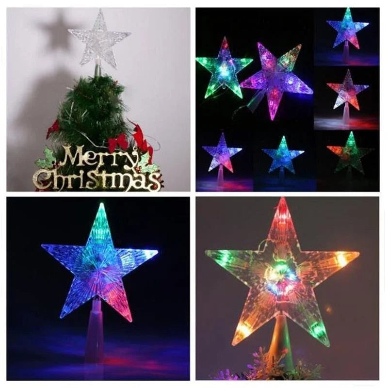 Christmas Color Changing Star Shiny Rotating Light Party LED Lamp