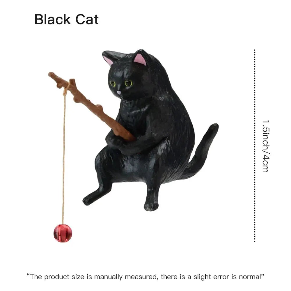 Fish Tank Fishing Cat Ornaments