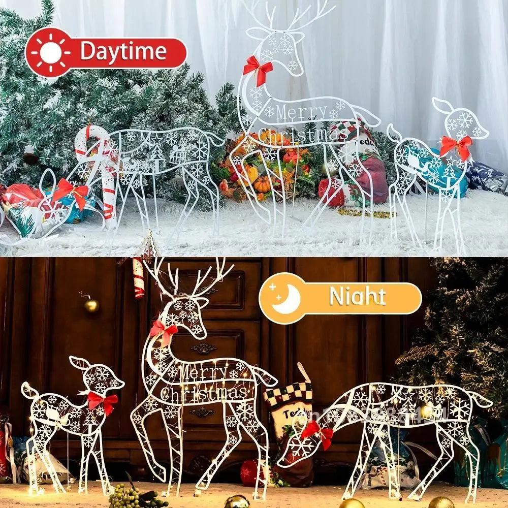 Original Lighted Deer Reindeer Family Lighted Deer Christmas Decor With Led Lights Light