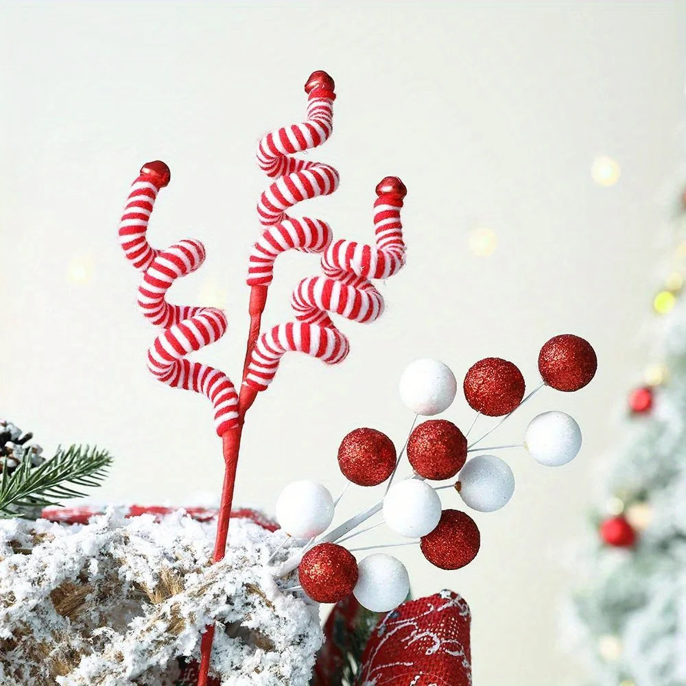 Christmas Tree Candy Canes - Festive Wool Candy Roll Decoration for Christmas, New Year and Winter Holidays