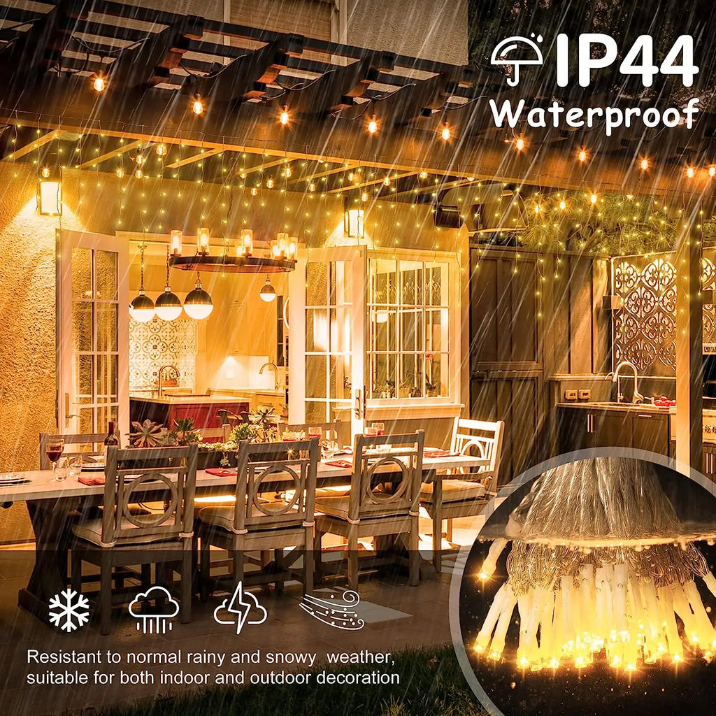 Christmas Festoon Led Icicle Curtain Lights