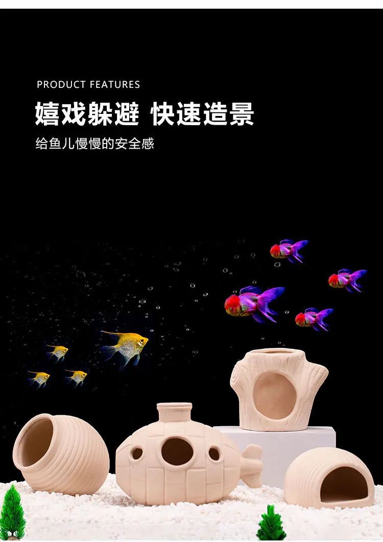 Clay Aquarium Decoration Ceramics Fish Tank Landscaping