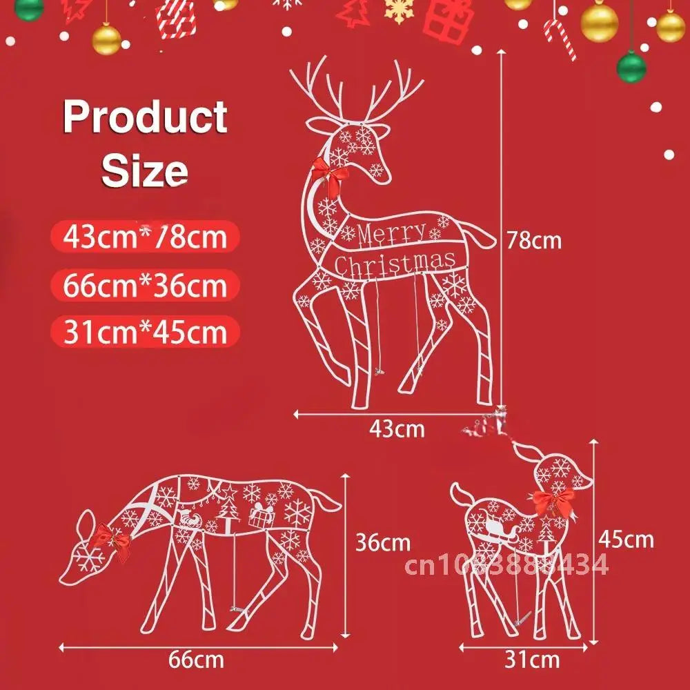 Original Lighted Deer Reindeer Family Lighted Deer Christmas Decor With Led Lights Light