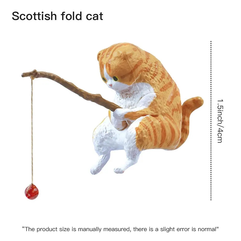 Fish Tank Fishing Cat Ornaments