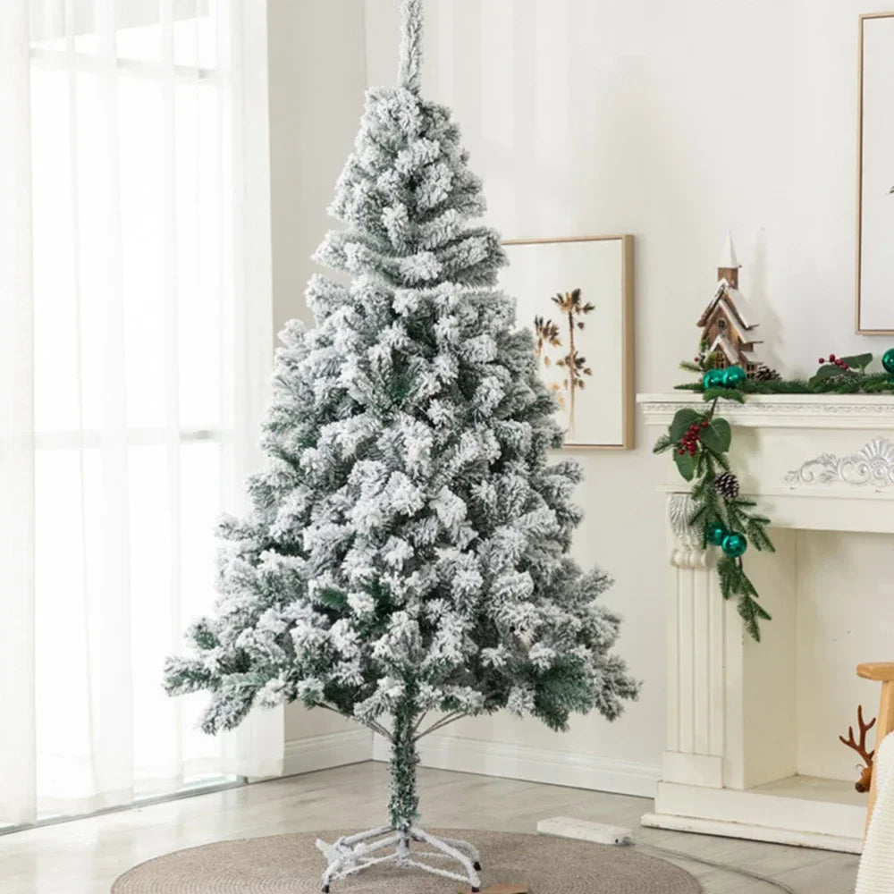 Snow Velvet Metal Base Artificial Christmas Tree