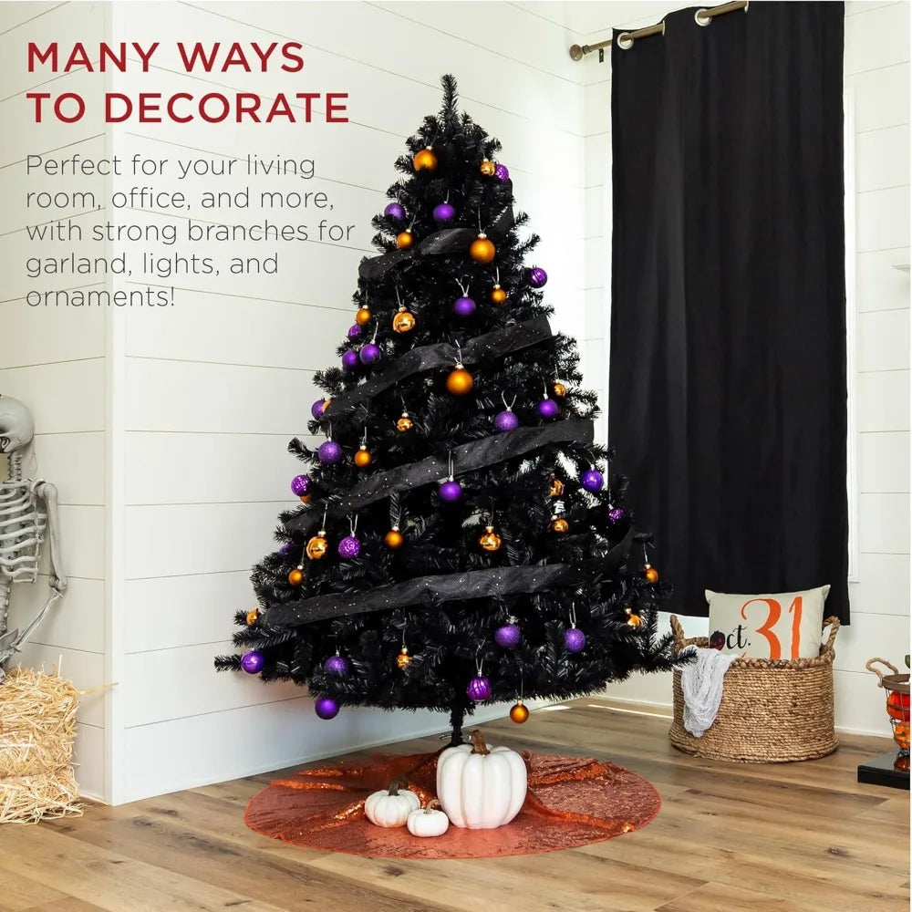 Artificial Christmas Tree Full Black Holiday Decoration