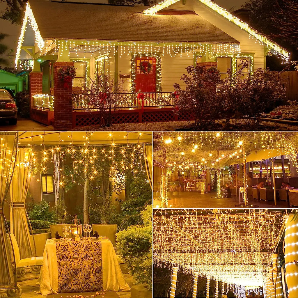 Christmas Festoon Led Icicle Curtain Lights