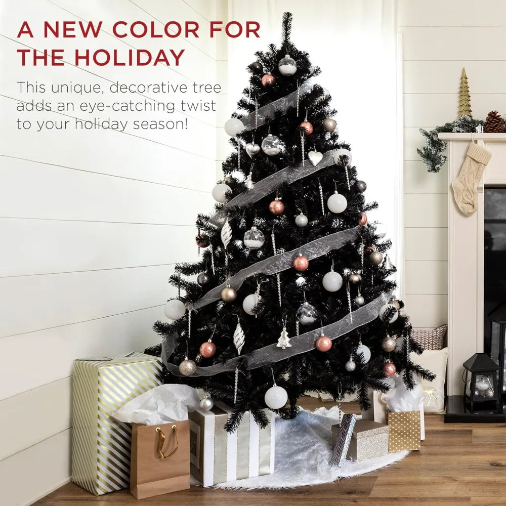 Artificial Christmas Tree Full Black Holiday Decoration