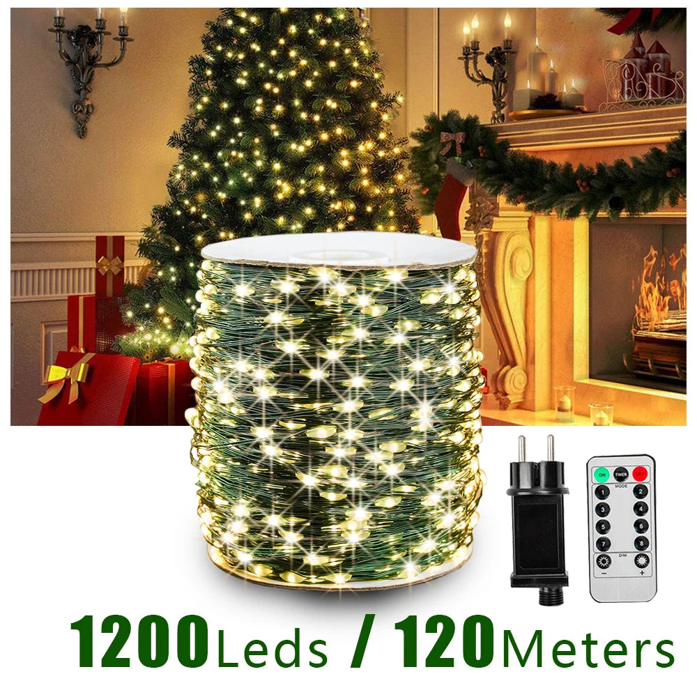Fairy String Light Waterproof Firefly Lamp Remote Decoration For Christmas Halloween Bedroom Wedding