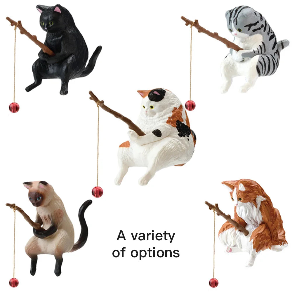 Fish Tank Fishing Cat Ornaments