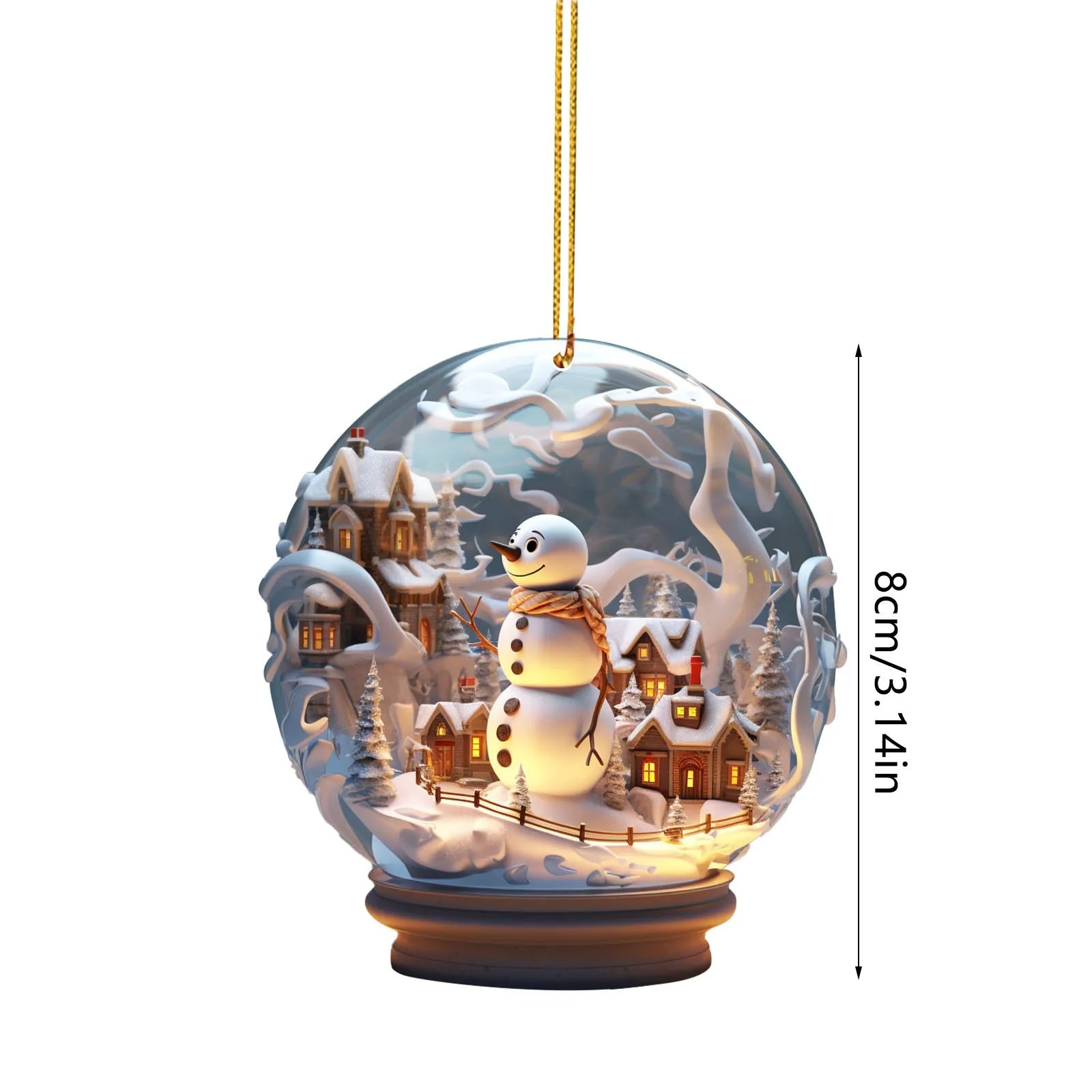 Christmas Snowman Crystal Globe Ornament