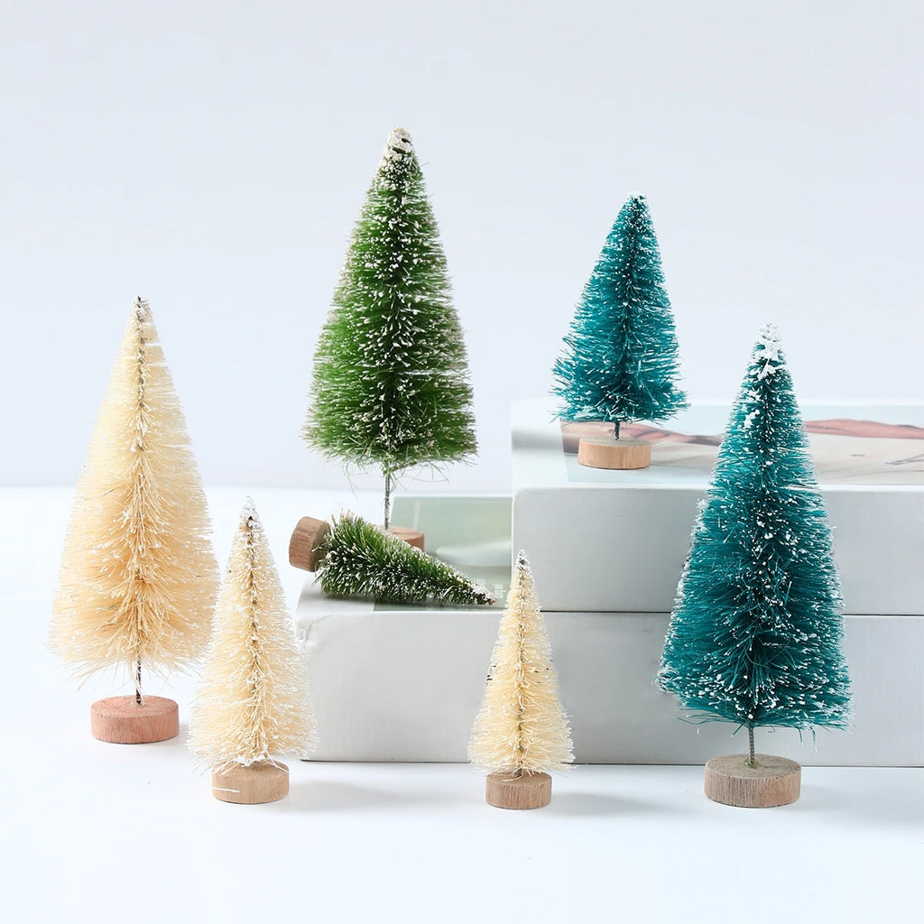 Mini Wooden Christmas Tree Ornament Decor