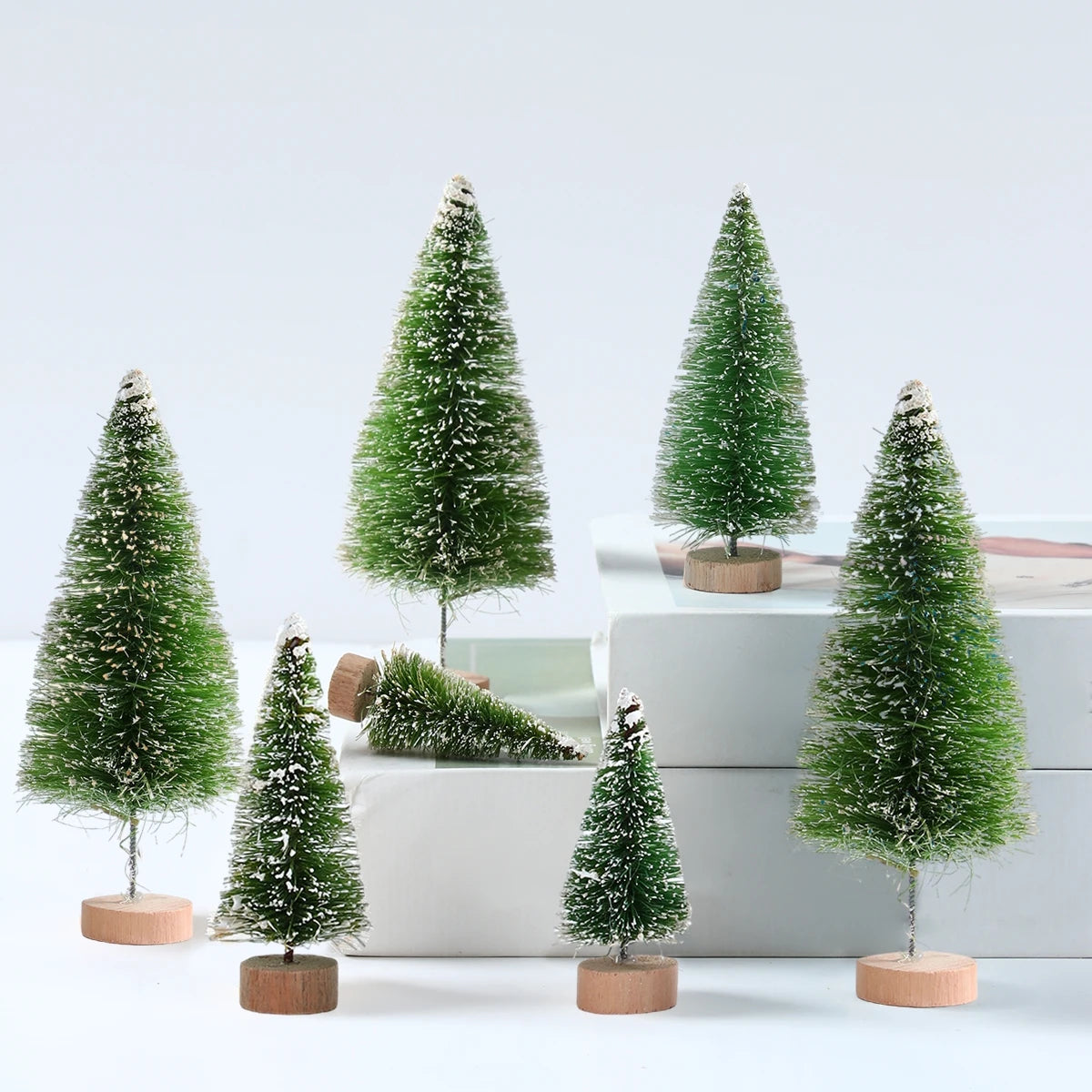 Mini Wooden Christmas Tree Ornament Decor