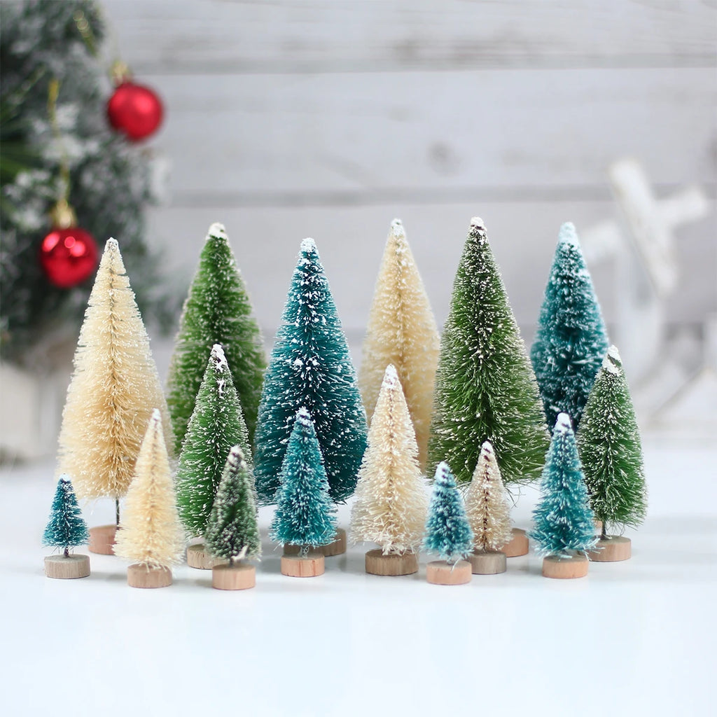 Mini Wooden Christmas Tree Ornament Decor