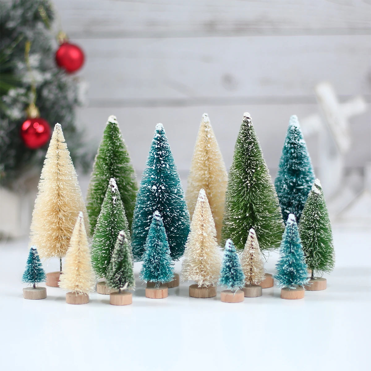 Mini Wooden Christmas Tree Ornament Decor