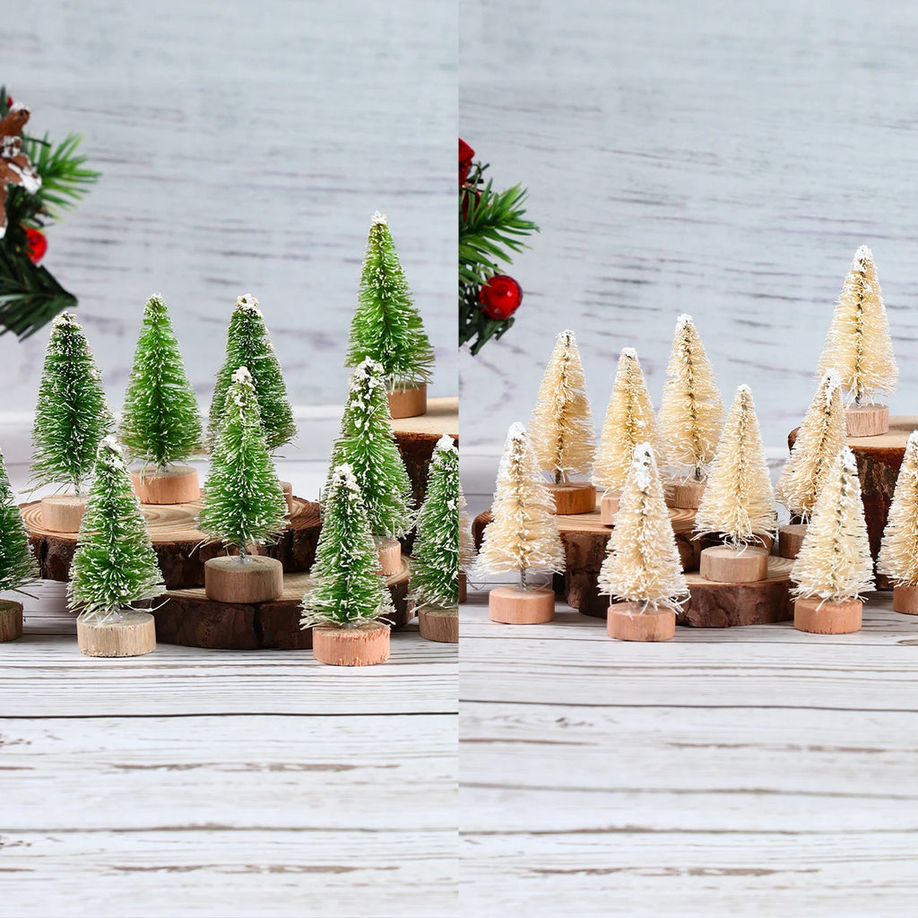 Mini Wooden Christmas Tree Ornament Decor