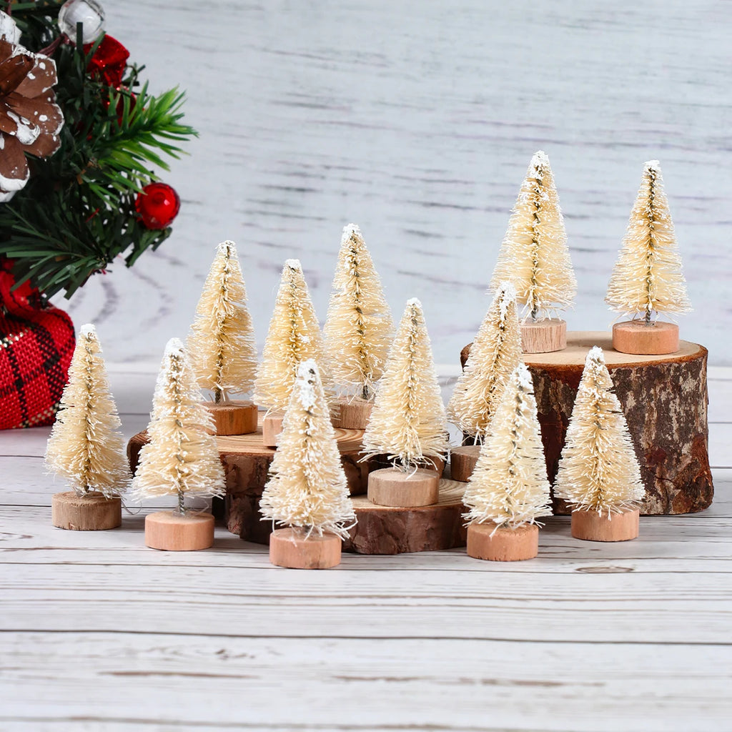 Mini Wooden Christmas Tree Ornament Decor