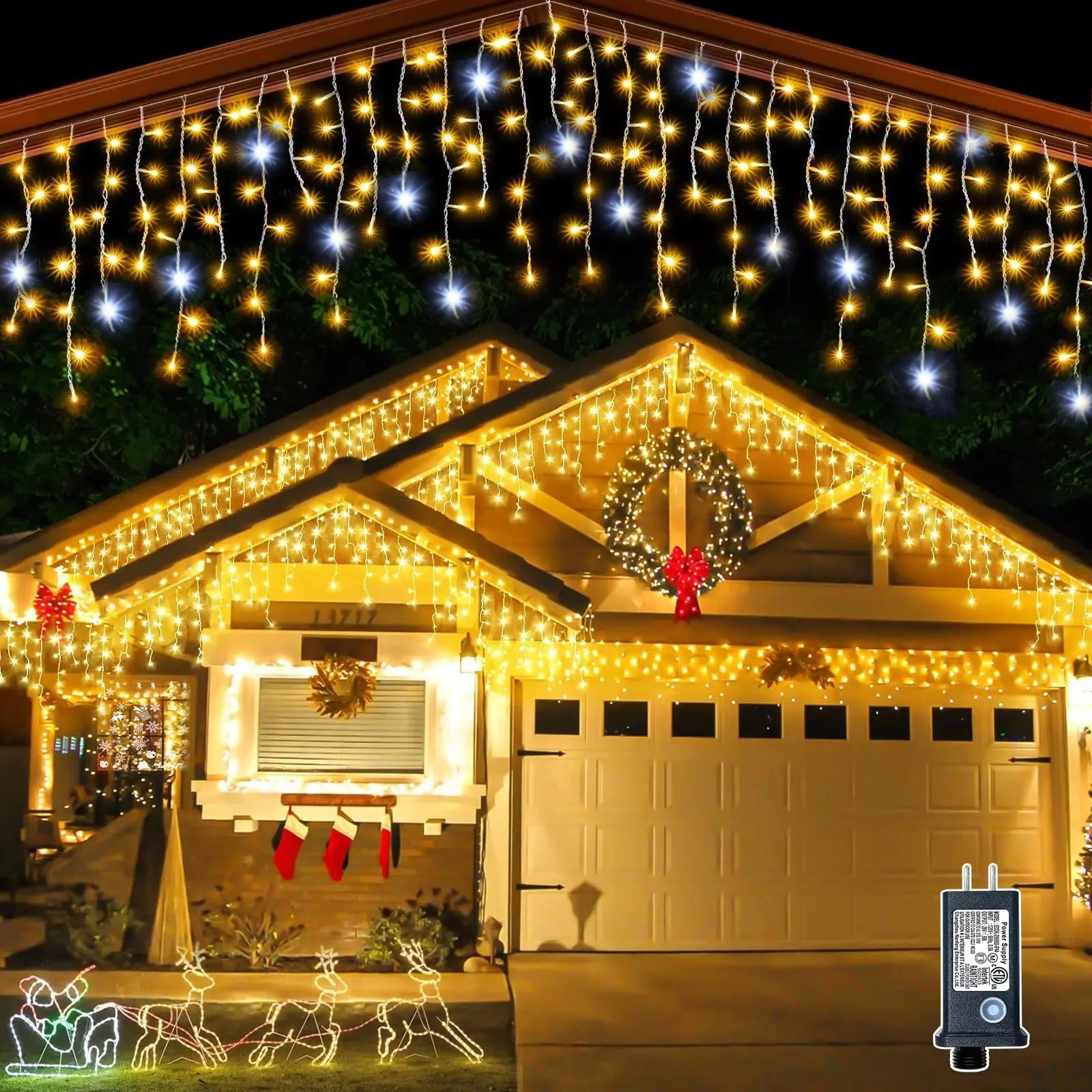 Christmas Festoon Led Icicle Curtain Lights