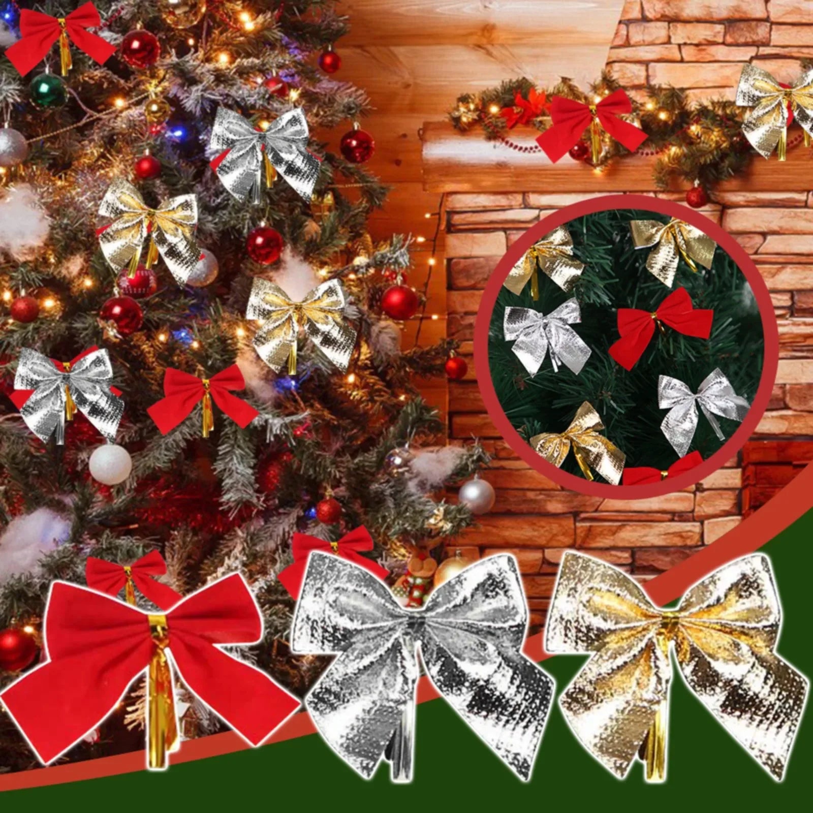 Butterfly Bow Hanging Deco for Christmas Decoration Home
