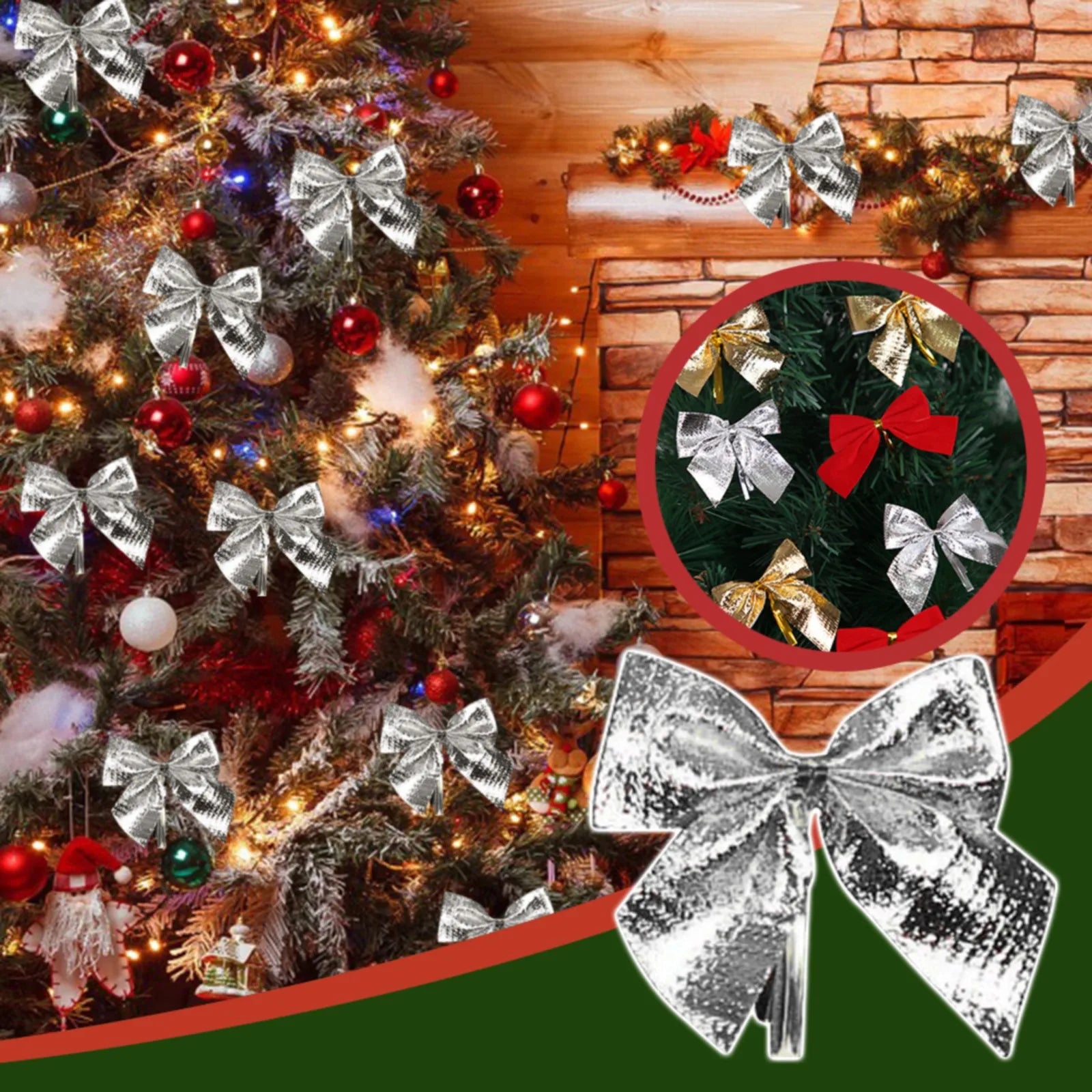 Butterfly Bow Hanging Deco for Christmas Decoration Home