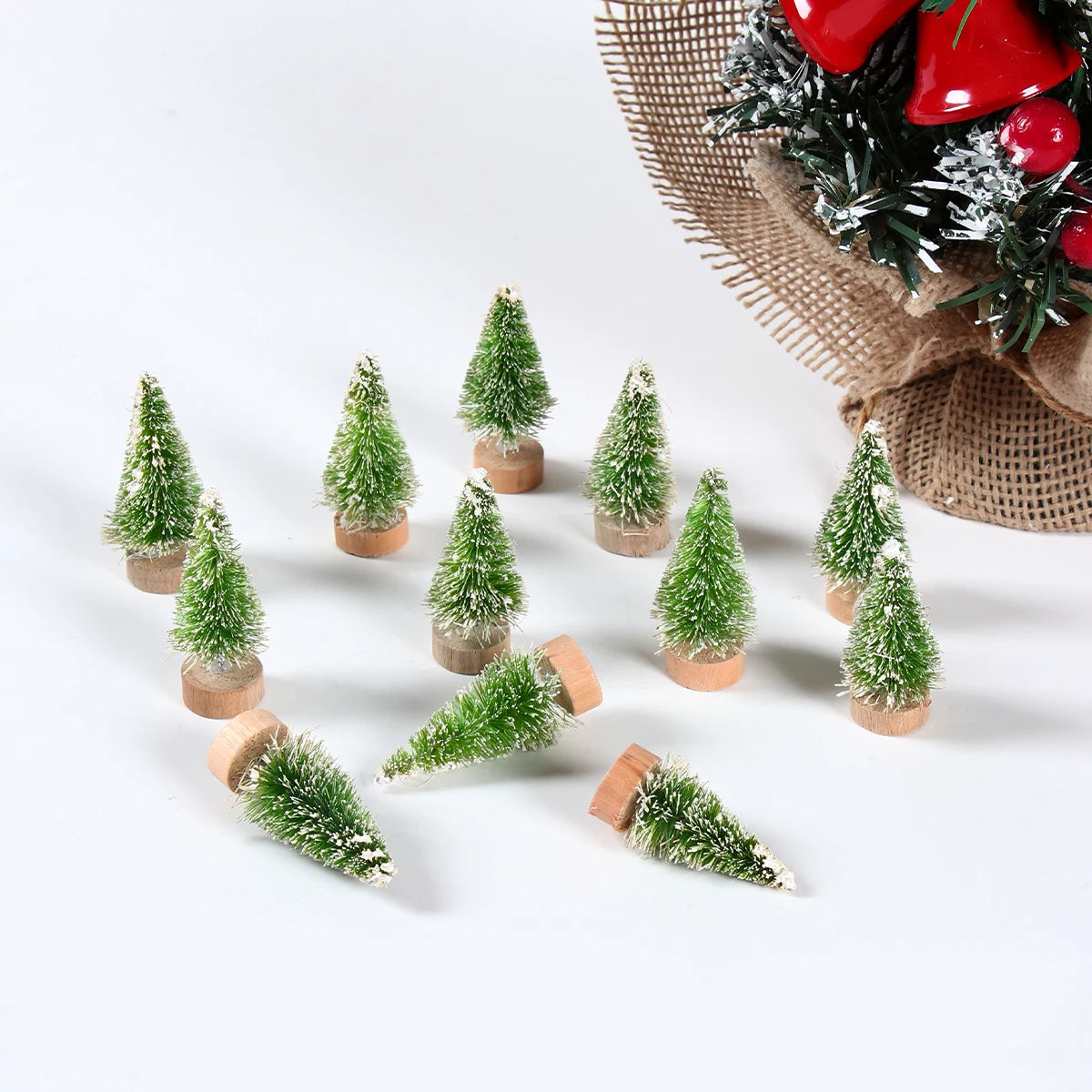 Mini Wooden Christmas Tree Ornament Decor