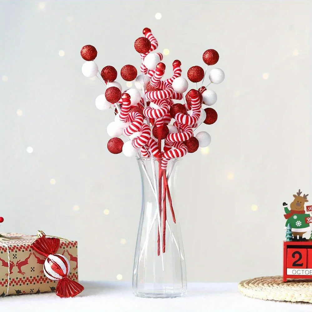Christmas Tree Candy Canes - Festive Wool Candy Roll Decoration for Christmas, New Year and Winter Holidays