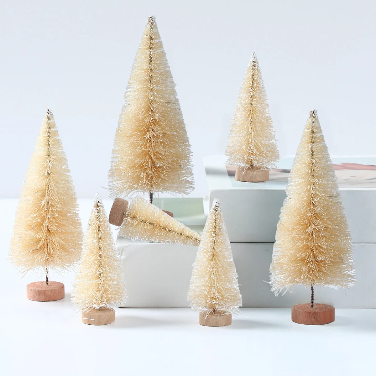 Mini Wooden Christmas Tree Ornament Decor