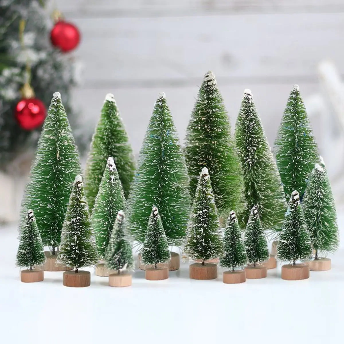 Mini Wooden Christmas Tree Ornament Decor