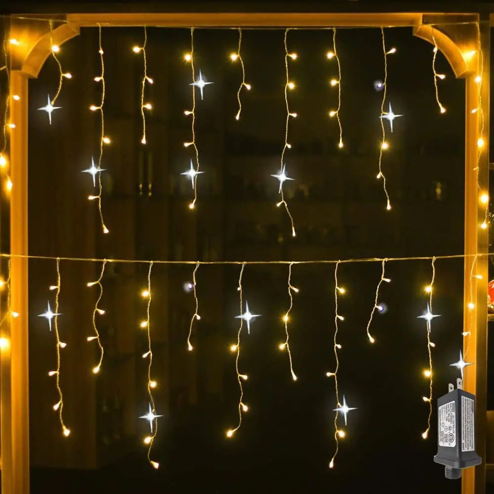 Christmas Festoon Led Icicle Curtain Lights