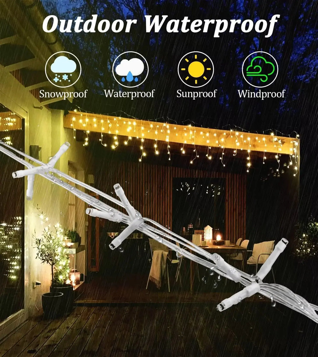 Christmas Festoon Led Icicle Curtain Lights
